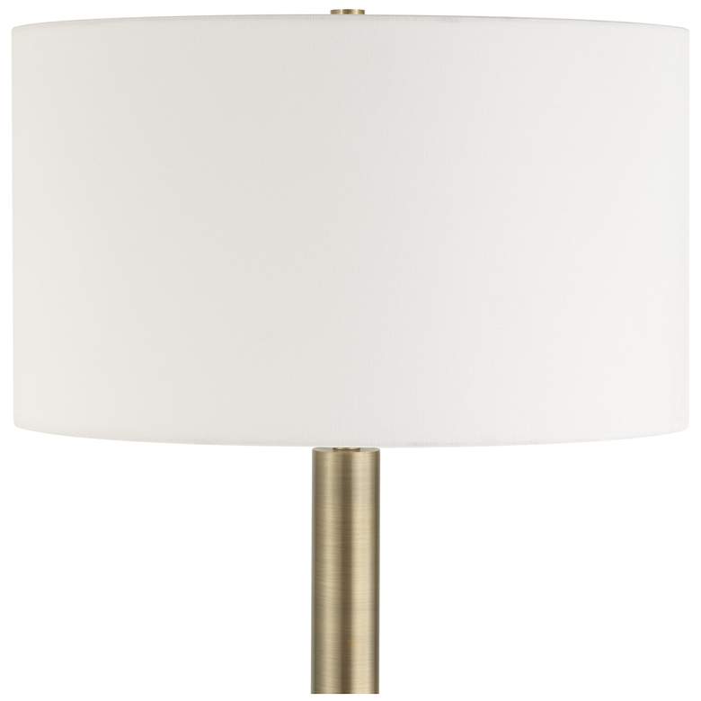 Image 4 Uttermost Hudson 61 1/2" Gold Steel and Travertine Floor Lamp more views