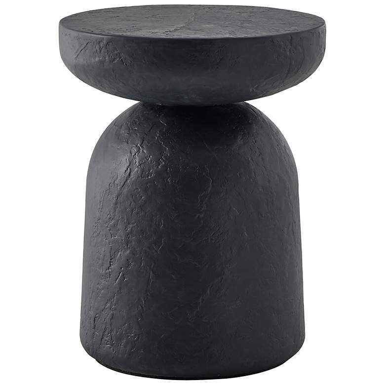 Image 1 Uttermost Hurlee Outdoor 20" H x 15 1/2" W Black GRC Accent Table