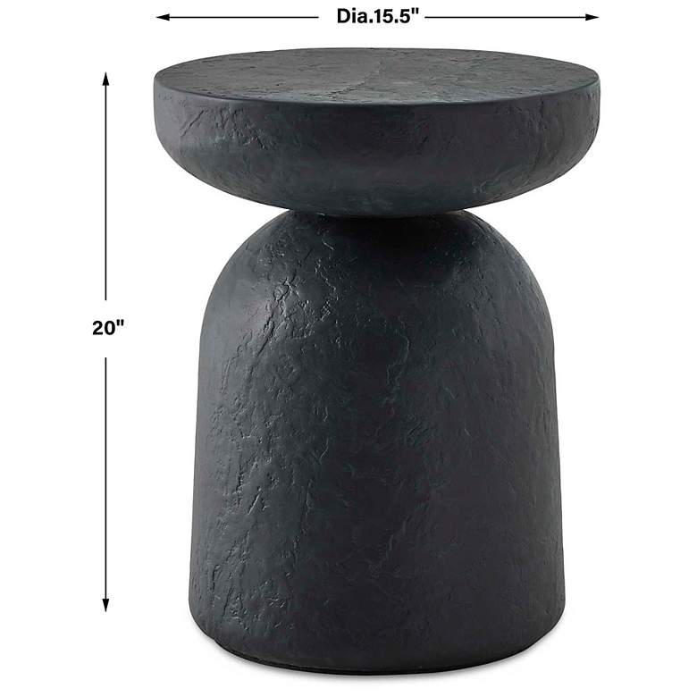 Image 2 Uttermost Hurlee Outdoor 20" H x 15 1/2" W Black GRC Accent Table more views