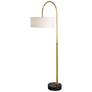 2_Uttermost Huxford 68 1/2" Antique Brushed Brass Metal Arc Floor Lamp
