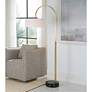 1_Uttermost Huxford 68 1/2" Antique Brushed Brass Metal Arc Floor Lamp