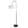 4_Uttermost Huxford 68 1/2" Antique Brushed Brass Metal Arc Floor Lamp more views