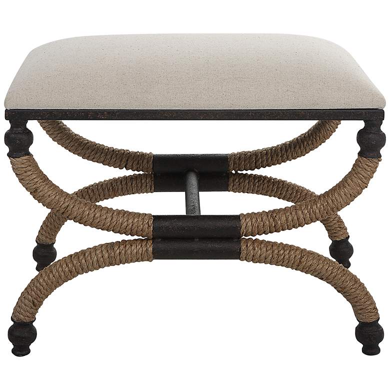 Image 2 Uttermost Icaria 23 1/2 inchW Oatmeal Fabric Rectangular Bench