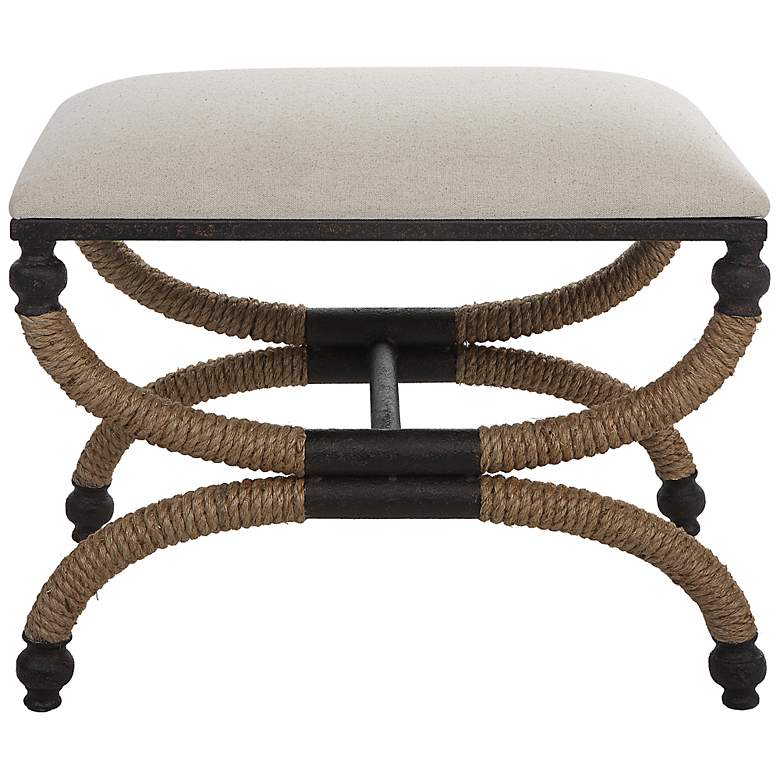 Image 2 Uttermost Icaria 23 1/2"W Oatmeal Fabric Rectangular Bench