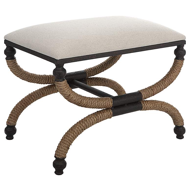 Image 5 Uttermost Icaria 23 1/2 inchW Oatmeal Fabric Rectangular Bench more views