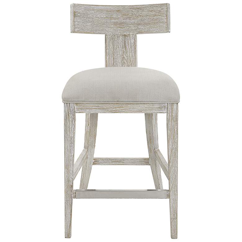 Image 2 Uttermost Idris 26 1/4" White Fabric Counter Stool