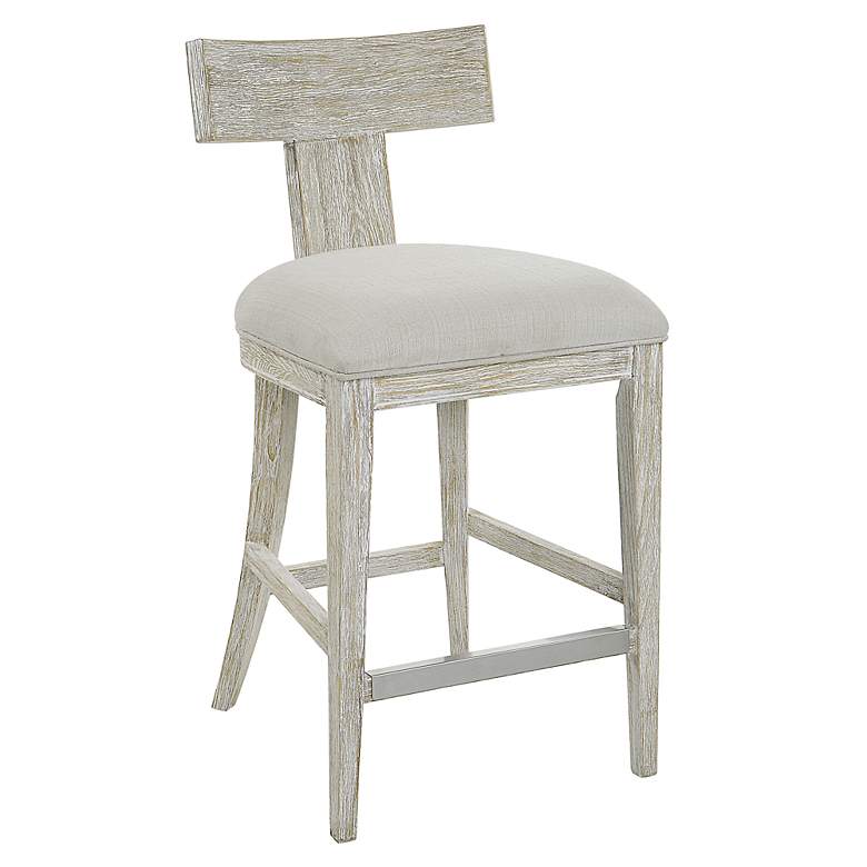Image 4 Uttermost Idris 26 1/4" White Fabric Counter Stool more views