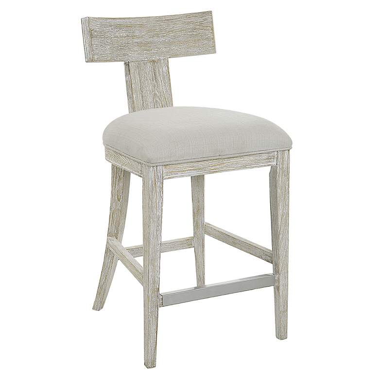 Image 3 Uttermost Idris 26 1/4 inch White Fabric Counter Stool more views