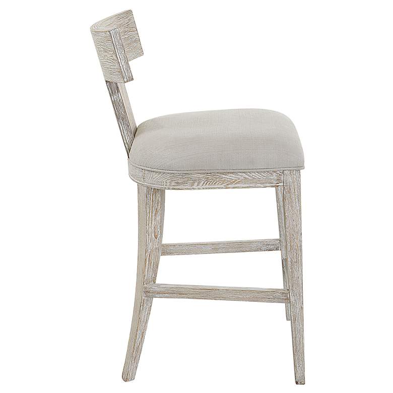 Image 5 Uttermost Idris 26 1/4" White Fabric Counter Stool more views