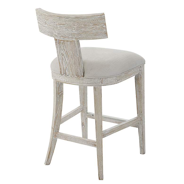 Image 6 Uttermost Idris 26 1/4" White Fabric Counter Stool more views