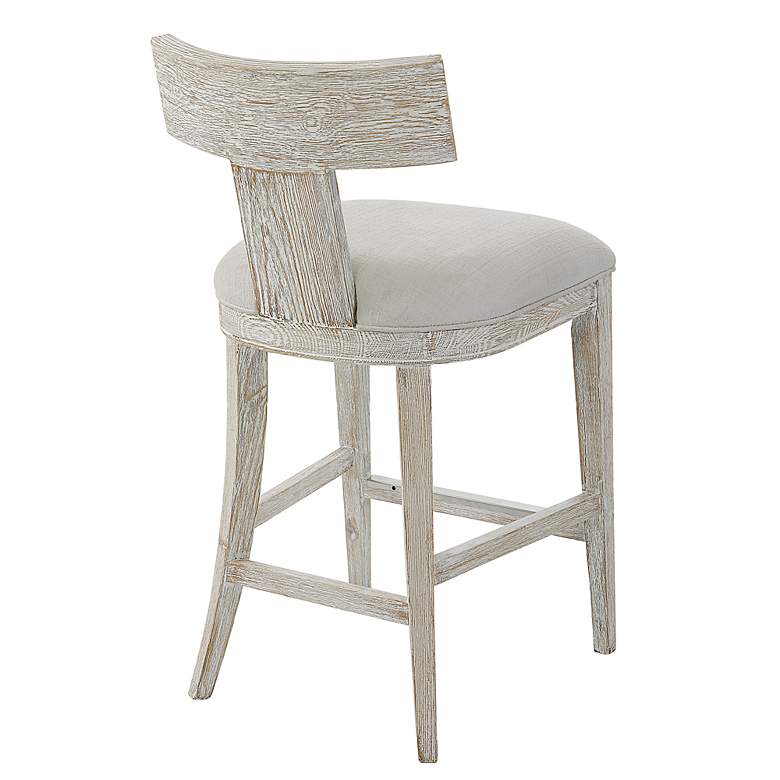 Image 5 Uttermost Idris 26 1/4 inch White Fabric Counter Stool more views