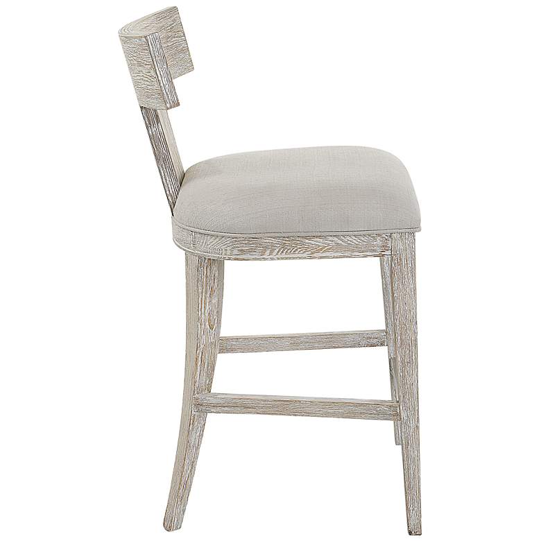 Image 6 Uttermost Idris 26 1/4" White Fabric Counter Stool more views