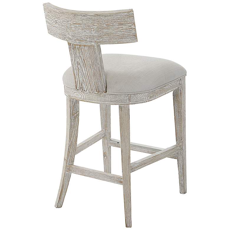 Image 7 Uttermost Idris 26 1/4" White Fabric Counter Stool more views