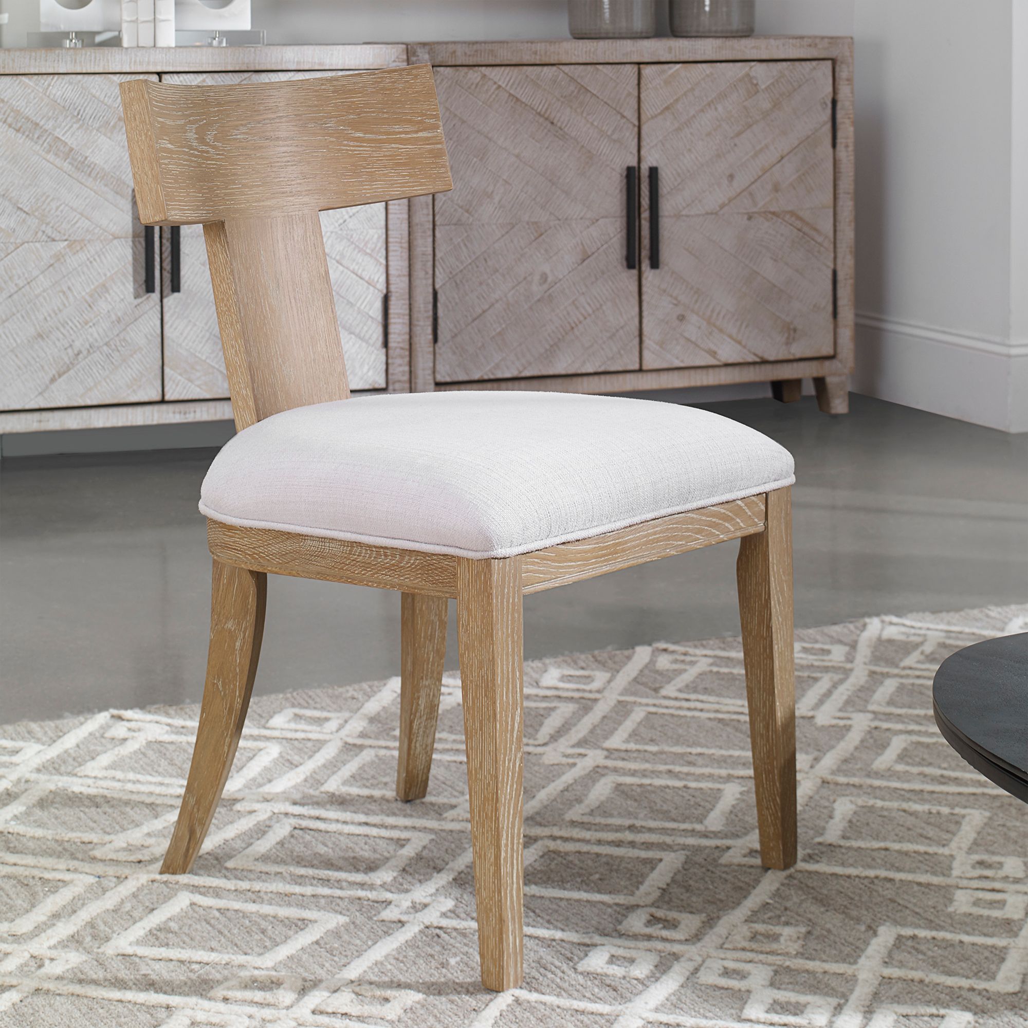 fabric armless dining chair