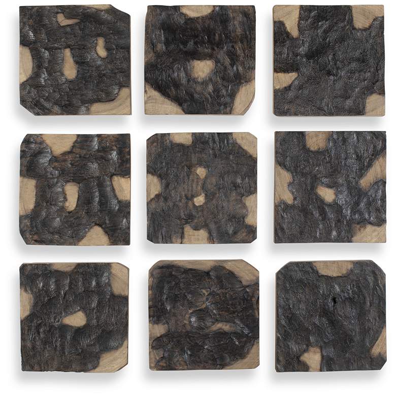 Image 1 Uttermost Ignite 9-Piece Hand Torched Wood Wall Decor