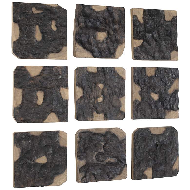 Image 2 Uttermost Ignite 9-Piece Hand Torched Wood Wall Decor more views