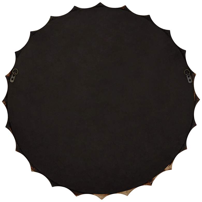 Image 6 Uttermost Ilium 34" x 34" Gold Scalloped Bone Round Wall Mirror more views