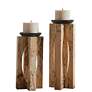 Uttermost Ilva 2-Piece Tamarind Wood Candleholders