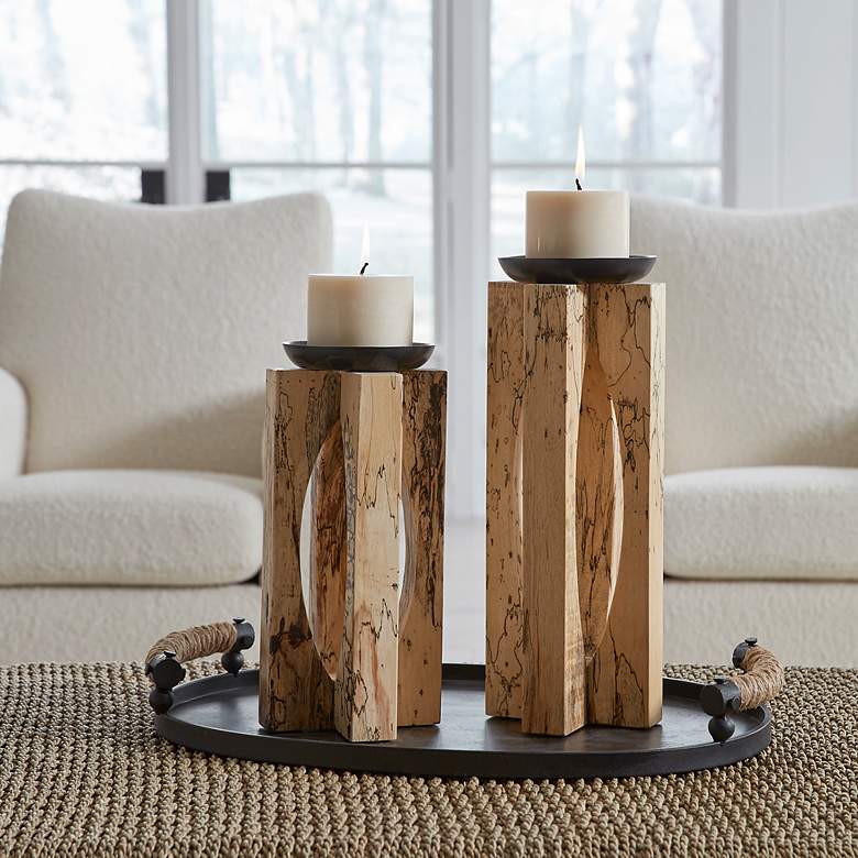 Image 1 Uttermost Ilva 2-Piece Tamarind Wood Candleholders