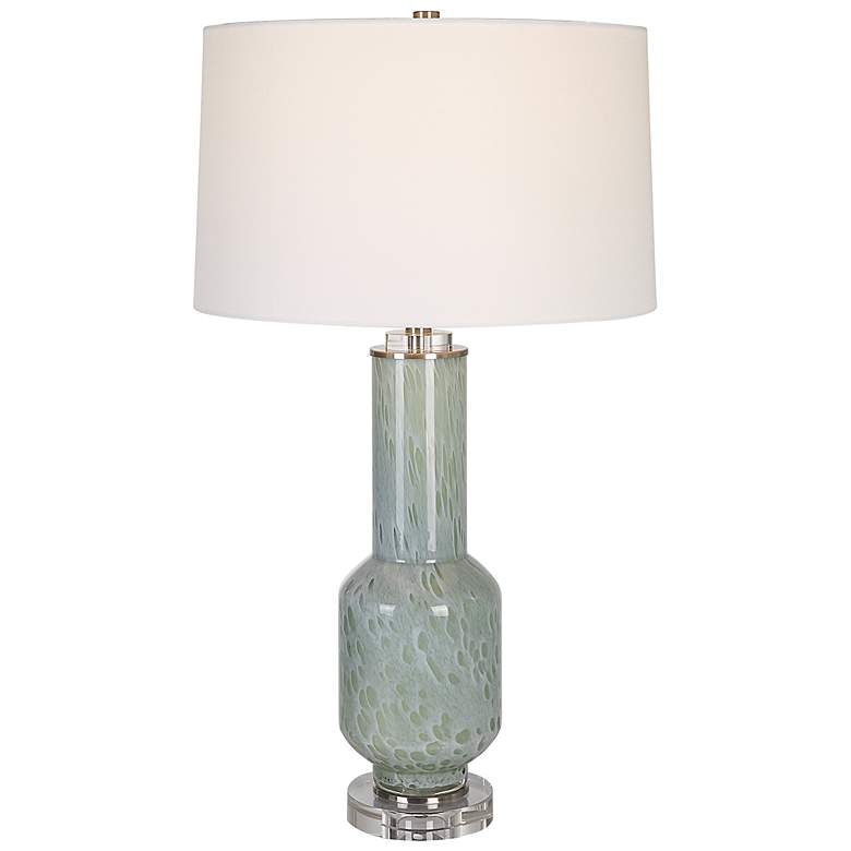 Image 2 Uttermost Imperia 30" Aqua Gray Bubble Glass Table Lamp