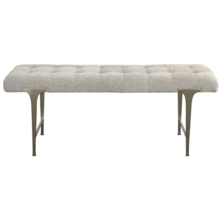 Image 1 Uttermost Imperial 48" Wide Light Gray Tufted Fabric Bench
