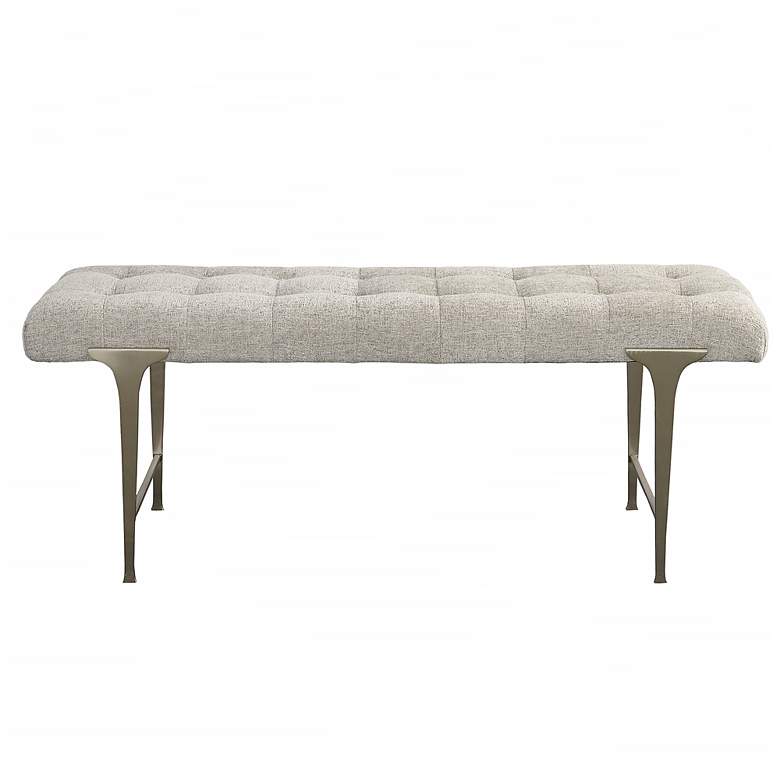 Image 1 Uttermost Imperial 48 inch Wide Light Gray Tufted Fabric Bench