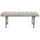 Uttermost Imperial 48" Wide Light Gray Tufted Fabric Bench
