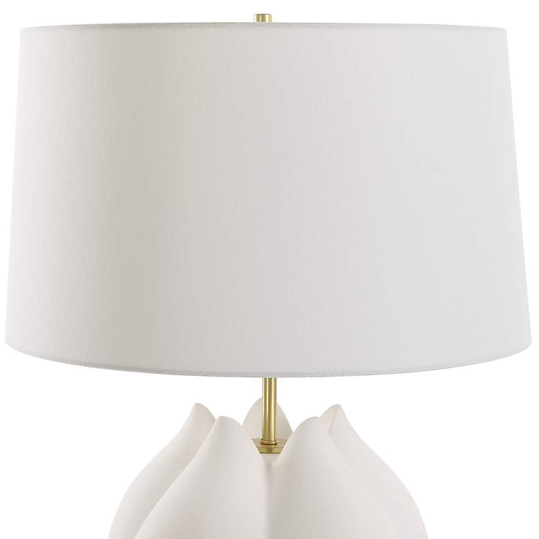 Image 5 Uttermost In Bloom 25 1/2" Modern Brass and White Ceramic Table Lamp more views