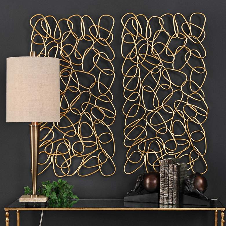 Uttermost In the Loop 37 1/2&quot; High Metal Wall Art Set of 2