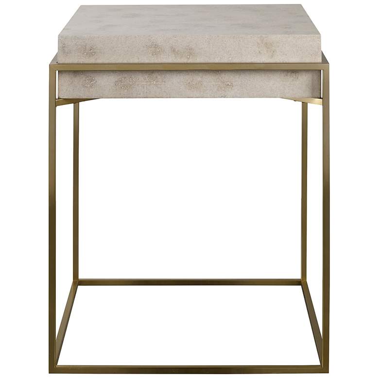 Image 4 Uttermost Inda 19 inch Wide Brass and Ivory Square Accent Table more views