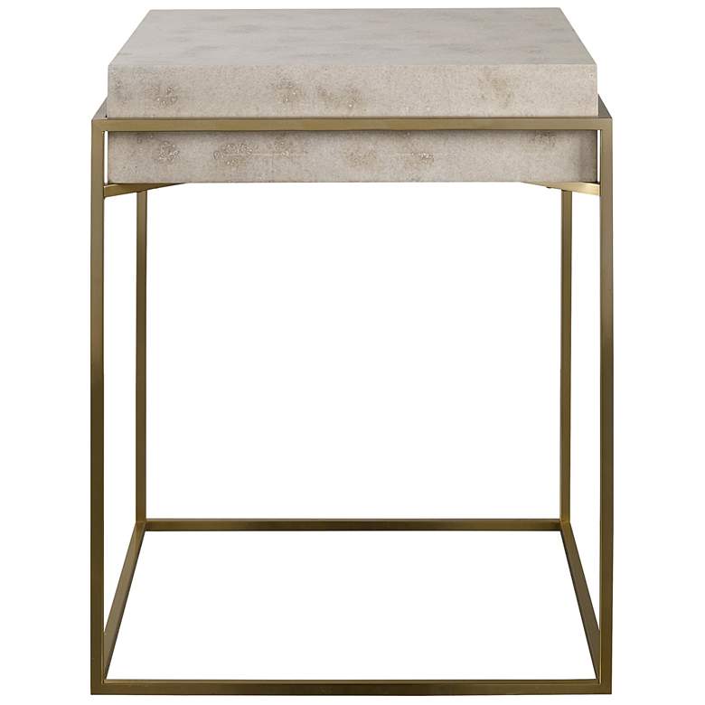 Image 4 Uttermost Inda 19" Wide Brass and Ivory Square Accent Table more views