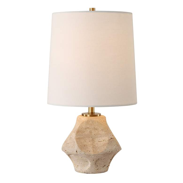Image 2 Uttermost Indent 16 1/4" High Modern Travertine Accent Table Lamp