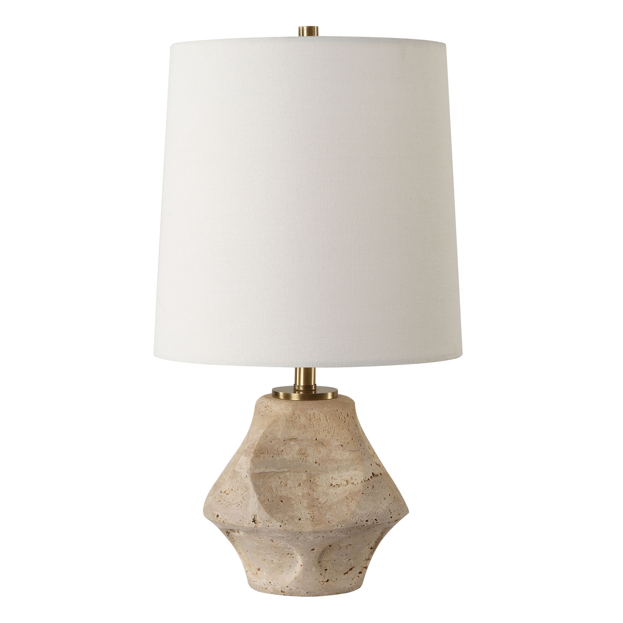 Image 3 Uttermost Indent 16 1/4" High Travertine Accent Table Lamp more views