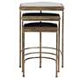 3_Uttermost India 19" Wide Antique Brushed Gold Nesting Tables Set of 3 more views