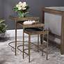 Uttermost India 19" Wide Antique Brushed Gold Nesting Tables Set of 3