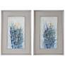 Uttermost Indigo Florals 41 1/2"H Framed Wall Art Set of 2