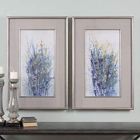 Image1 of Uttermost Indigo Florals 41 1/2"H Framed Wall Art Set of 2