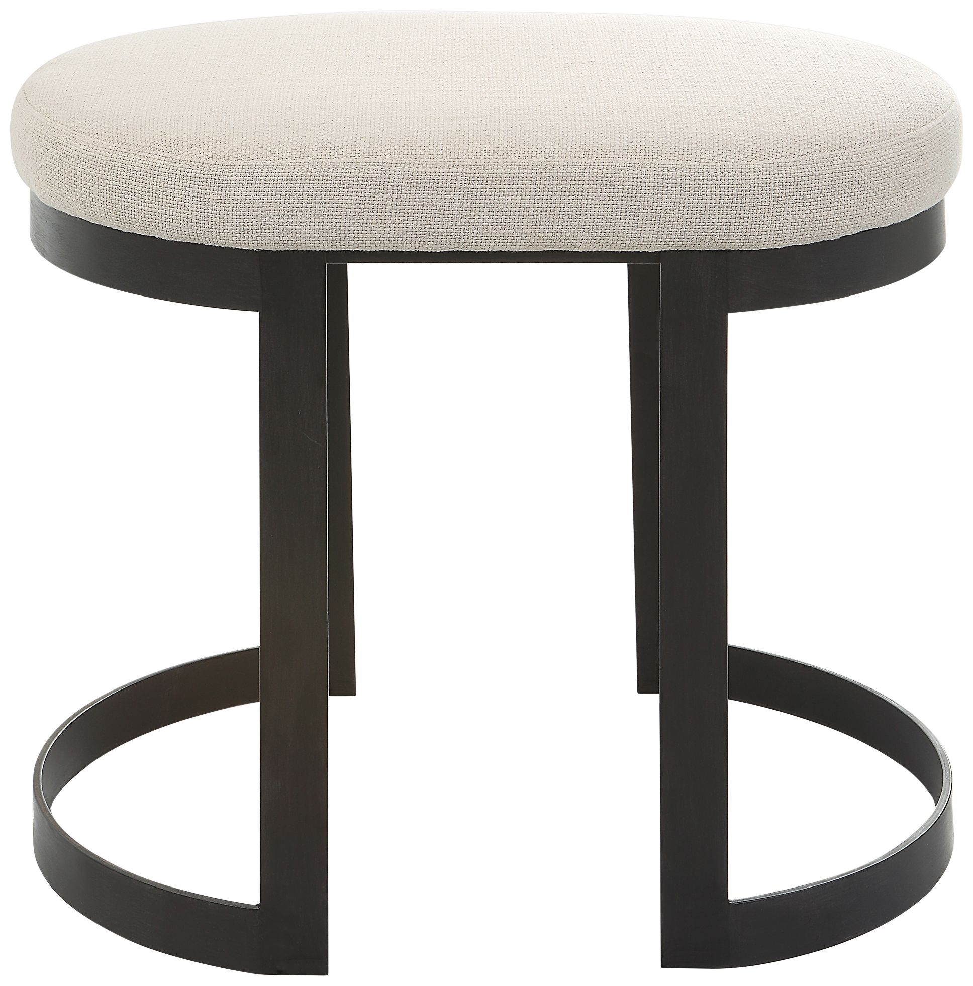 Uttermost Infinity 24" Wide Off-White Linen Accent Stool