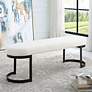 1_Uttermost Infinity 60" L x 19" H Black Iron and White Fabric Benc