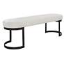 4_Uttermost Infinity 60" L x 19" H Black Iron and White Fabric Benc more views