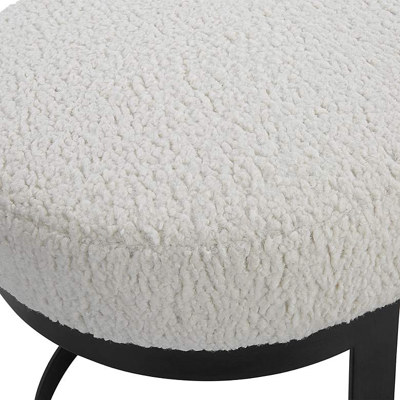 Image 5 Uttermost Infinity 60" L x 19" H Black Iron and White Fabric Benc more views