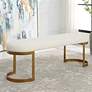 2_Uttermost Infinity 60" Wide White Faux Shearling Oval Bench