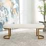 4_Uttermost Infinity 60" Wide White Faux Shearling Oval Bench more views