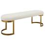 5_Uttermost Infinity 60" Wide White Faux Shearling Oval Bench more views