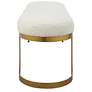 6_Uttermost Infinity 60" Wide White Faux Shearling Oval Bench more views