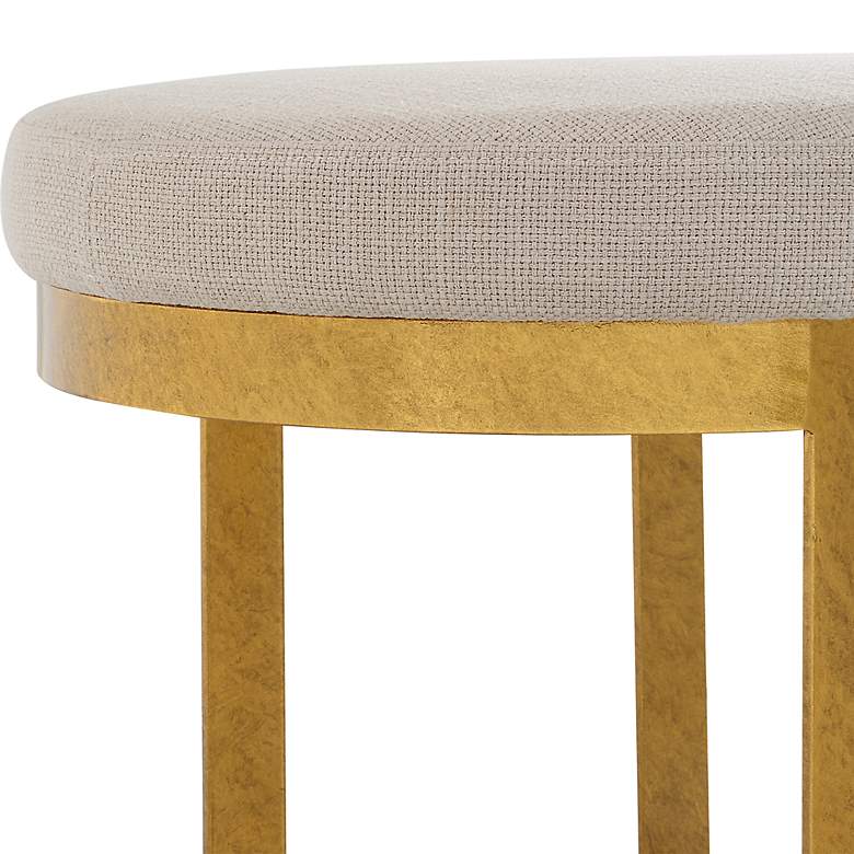Image 5 Uttermost Infinity Antique Gold and Beige Accent Stool more views
