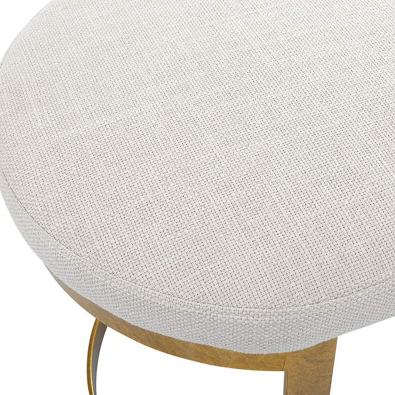 Image 6 Uttermost Infinity Antique Gold and Beige Accent Stool more views