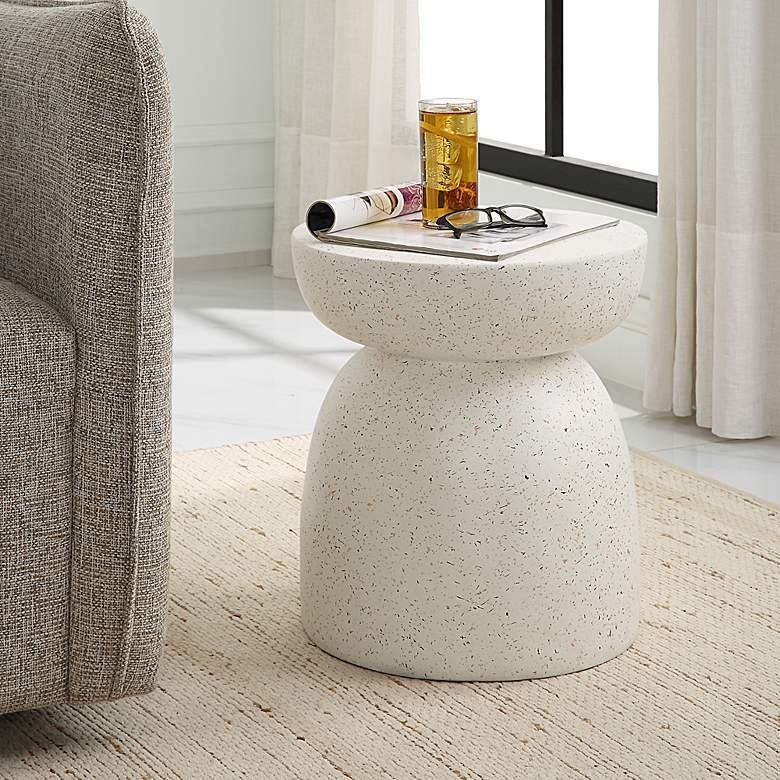 Image 5 Uttermost Inhale 15 3/4" W x 17 3/4" H Matte White Accent Table more views
