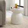 5_Uttermost Inhale 15 3/4" W x 17 3/4" H Matte White Accent Table more views