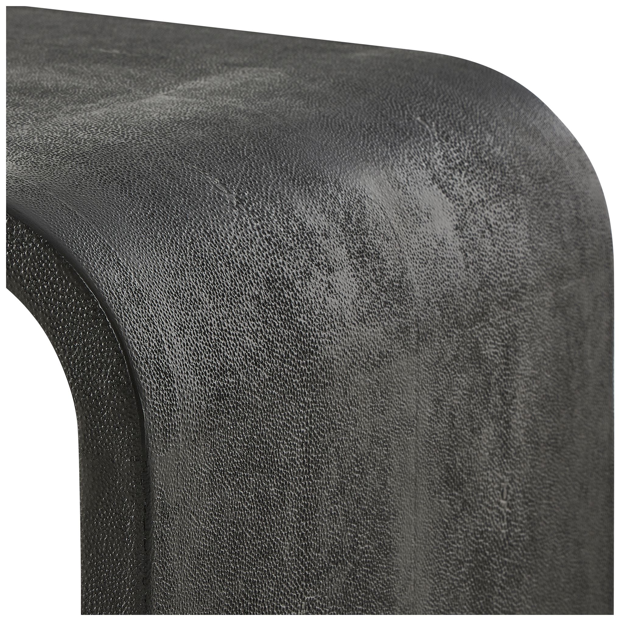 Image 5 Uttermost Interpose Gray Faux Shagreen Side Table Set more views